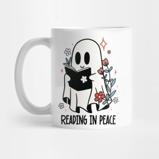 Reading In Peace Ghost Reading Book Sticker Book lover sticker Bookish Spicy Book Reading Romance Book Peace in Book Librarian Gift For Book Lover Mug